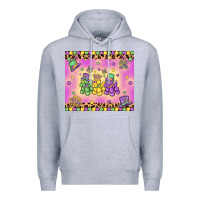 Heather Grey mardi gras bead dogs Premium Hoodie - MaliasSmallBusiness