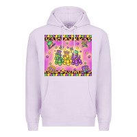 Lilac mardi gras bead dogs Premium Hoodie - MaliasSmallBusiness