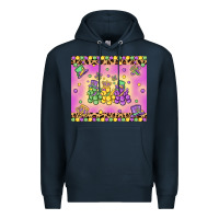 Navy mardi gras bead dogs Premium Hoodie - MaliasSmallBusiness