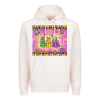 Pale Pink mardi gras bead dogs Premium Hoodie - MaliasSmallBusiness