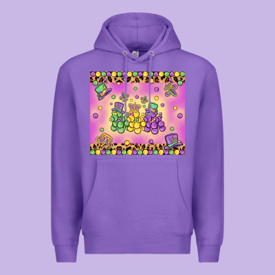 Mardi Gras Bead Dogs Premium Hoodie Designed By Maliassmallbusiness