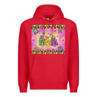 Red mardi gras bead dogs Premium Hoodie - MaliasSmallBusiness