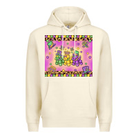Sandshell mardi gras bead dogs Premium Hoodie - MaliasSmallBusiness