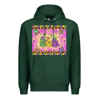 Sports Green mardi gras bead dogs Premium Hoodie - MaliasSmallBusiness