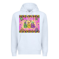 White mardi gras bead dogs Premium Hoodie - MaliasSmallBusiness