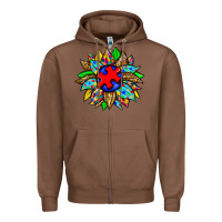 Chestnut autism sunflower Zipper Hoodie - Zillion Design Studio