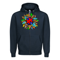 Navy autism sunflower Zipper Hoodie - Zillion Design Studio