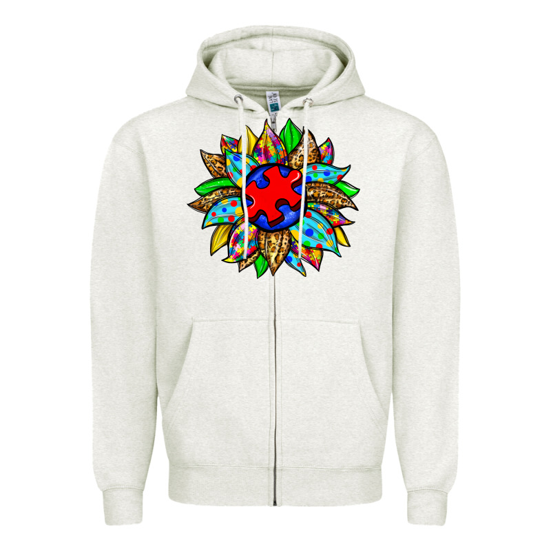 Autism Sunflower Zipper Hoodie by Zillion Design Studio | Teevron