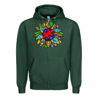Sports Green autism sunflower Zipper Hoodie - Zillion Design Studio