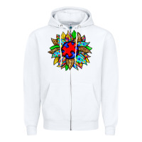 White autism sunflower Zipper Hoodie - Zillion Design Studio