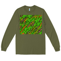 Army Green Distressed Shamrock And Leopard Long Sleeve Tee - RanaPortraitStore