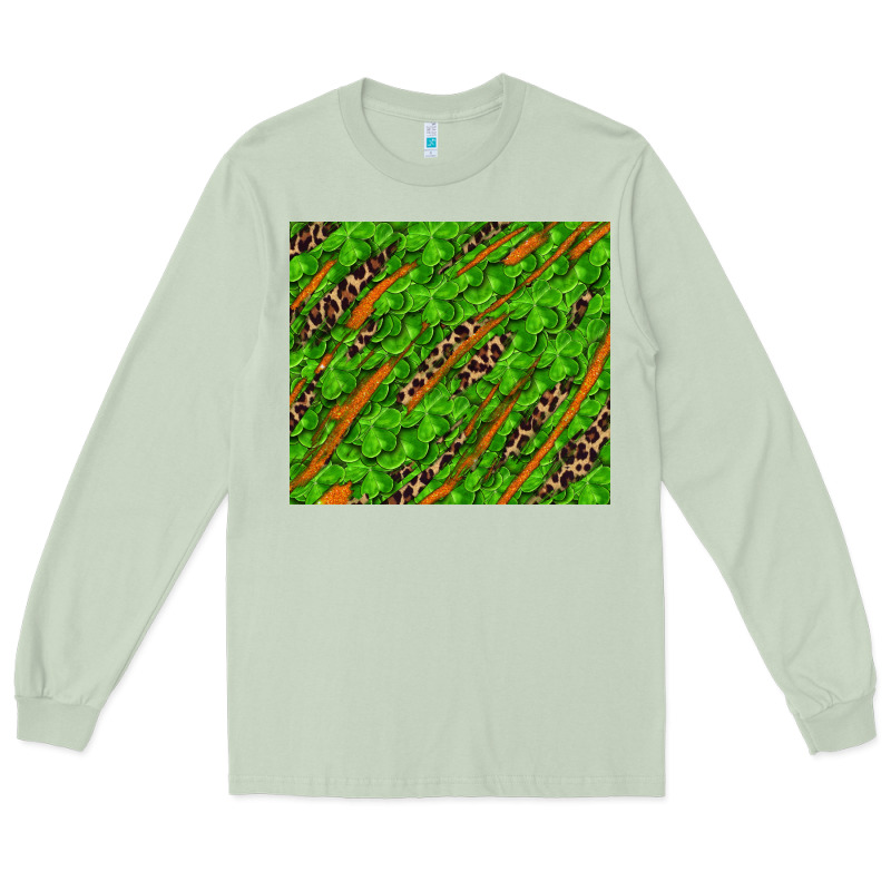 Distressed Shamrock And Leopard Long Sleeve Tee by RanaPortraitStore | Teevron
