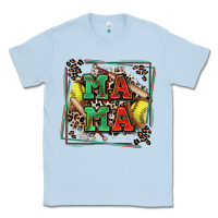 Dusty Blue softball mama with leopard Classic Tee - Zillion Design Studio