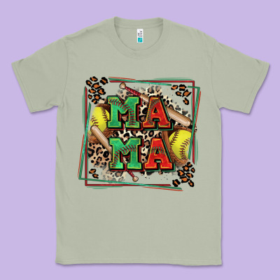Softball Mama With Leopard Classic Tee Designed By Zillion Design Studio
