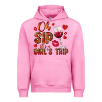 Fuchsia Pink oh sip its a girls trip Urban Hoodie - NancyCooperArtShop
