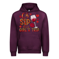 Mauve Wine oh sip its a girls trip Urban Hoodie - NancyCooperArtShop