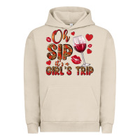 Pigment French Oak oh sip its a girls trip Urban Hoodie - NancyCooperArtShop