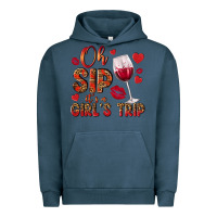 Pigment Midnight Navy oh sip its a girls trip Urban Hoodie - NancyCooperArtShop