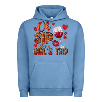 Pigment Pebble Blue oh sip its a girls trip Urban Hoodie - NancyCooperArtShop