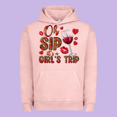 Oh Sip Its A Girls Trip Urban Hoodie Designed By Nancycooperartshop