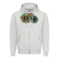 Dove Grey western sunflowers Zipper Hoodie - RanaPortraitStore