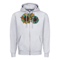 Heather Grey western sunflowers Zipper Hoodie - RanaPortraitStore