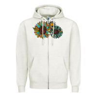 Oatmeal Heather western sunflowers Zipper Hoodie - RanaPortraitStore