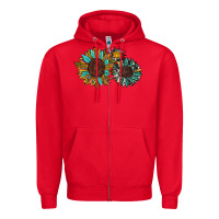 Red western sunflowers Zipper Hoodie - RanaPortraitStore