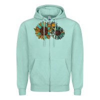Seafoam western sunflowers Zipper Hoodie - RanaPortraitStore