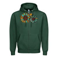 Sports Green western sunflowers Zipper Hoodie - RanaPortraitStore