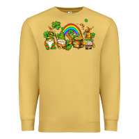 Antique Gold st patricks gnomes with rainbow Premium Sweatshirt - AdoDesignShop