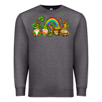Charcoal Heather st patricks gnomes with rainbow Premium Sweatshirt - AdoDesignShop