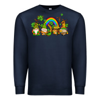 Navy st patricks gnomes with rainbow Premium Sweatshirt - AdoDesignShop
