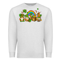 Oatmeal Heather st patricks gnomes with rainbow Premium Sweatshirt - AdoDesignShop