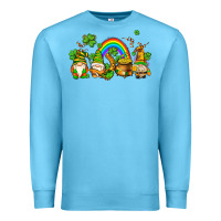 Ocean Blue st patricks gnomes with rainbow Premium Sweatshirt - AdoDesignShop