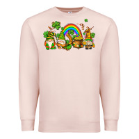 Pale Pink st patricks gnomes with rainbow Premium Sweatshirt - AdoDesignShop