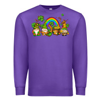 Purple st patricks gnomes with rainbow Premium Sweatshirt - AdoDesignShop