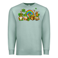 Seafoam st patricks gnomes with rainbow Premium Sweatshirt - AdoDesignShop