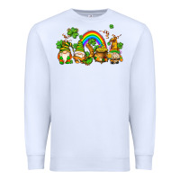 White st patricks gnomes with rainbow Premium Sweatshirt - AdoDesignShop