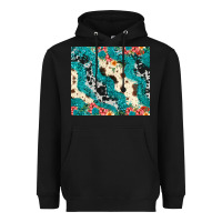 Black turquoise glitter cowhide Heavyweight Hoodie - JahusDesignShop
