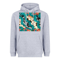Heather Grey turquoise glitter cowhide Heavyweight Hoodie - JahusDesignShop
