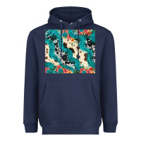 Navy turquoise glitter cowhide Heavyweight Hoodie - JahusDesignShop