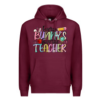 Burgundy every bunnys favorite teacher Premium Hoodie - MaliasSmallBusiness