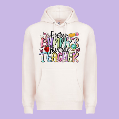 Every Bunnys Favorite Teacher Premium Hoodie Designed By Maliassmallbusiness