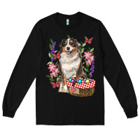 Black Easter Aussie Australian Shepherd Long Sleeve Tee - RanaPortraitStore