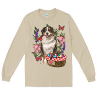 Mushroom Easter Aussie Australian Shepherd Long Sleeve Tee - RanaPortraitStore