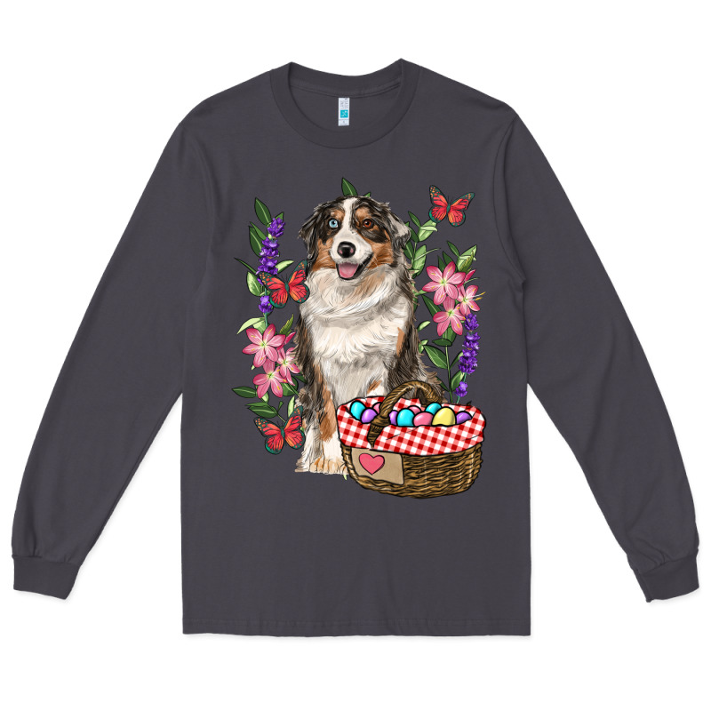 Easter Aussie Australian Shepherd Long Sleeve Tee by RanaPortraitStore | Teevron