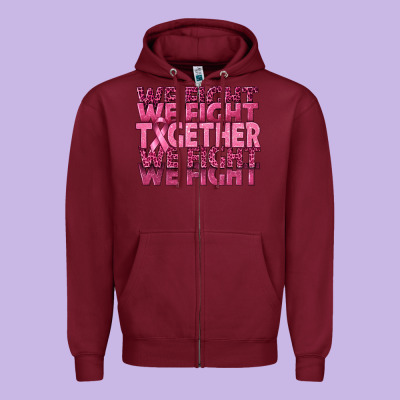Together We Fight Zipper Hoodie Designed By Texasbilliewilder