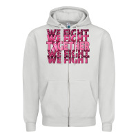 Dove Grey Together We Fight Zipper Hoodie - texasbilliewilder