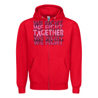 Red Together We Fight Zipper Hoodie - texasbilliewilder